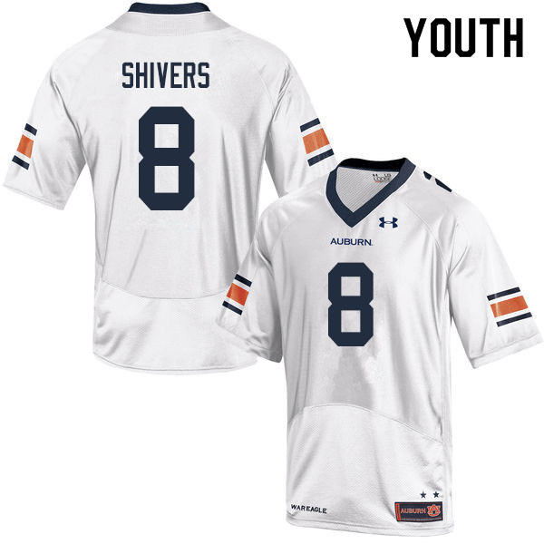 Youth #8 Shaun Shivers Auburn Tigers College Football Jerseys Sale-White
